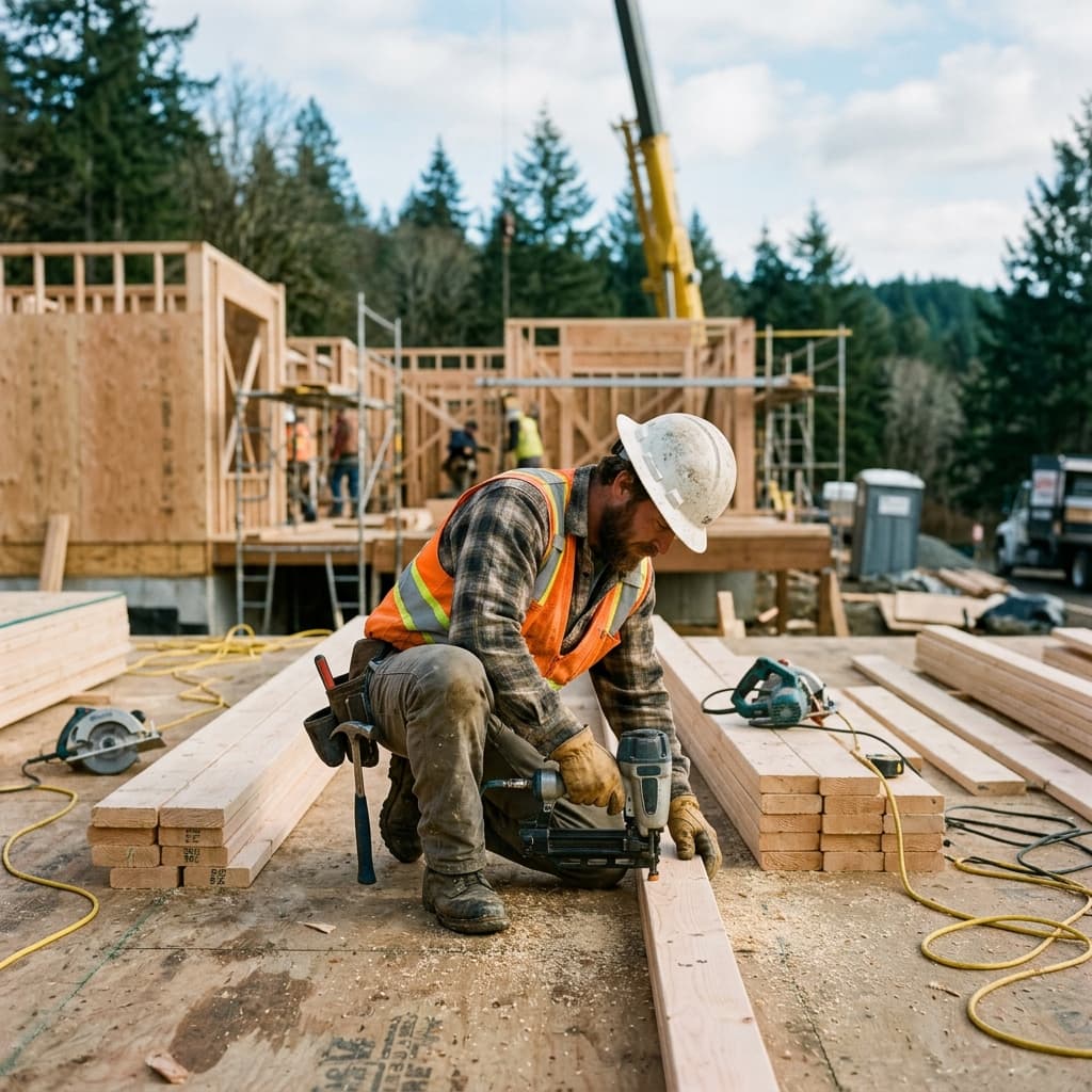 Contractor working on a job site